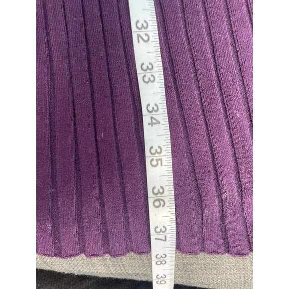 Shape FX Dark Purple Wide Ribbed Pull On Maxi Long Skirt Sz M - Picture 7 of 8